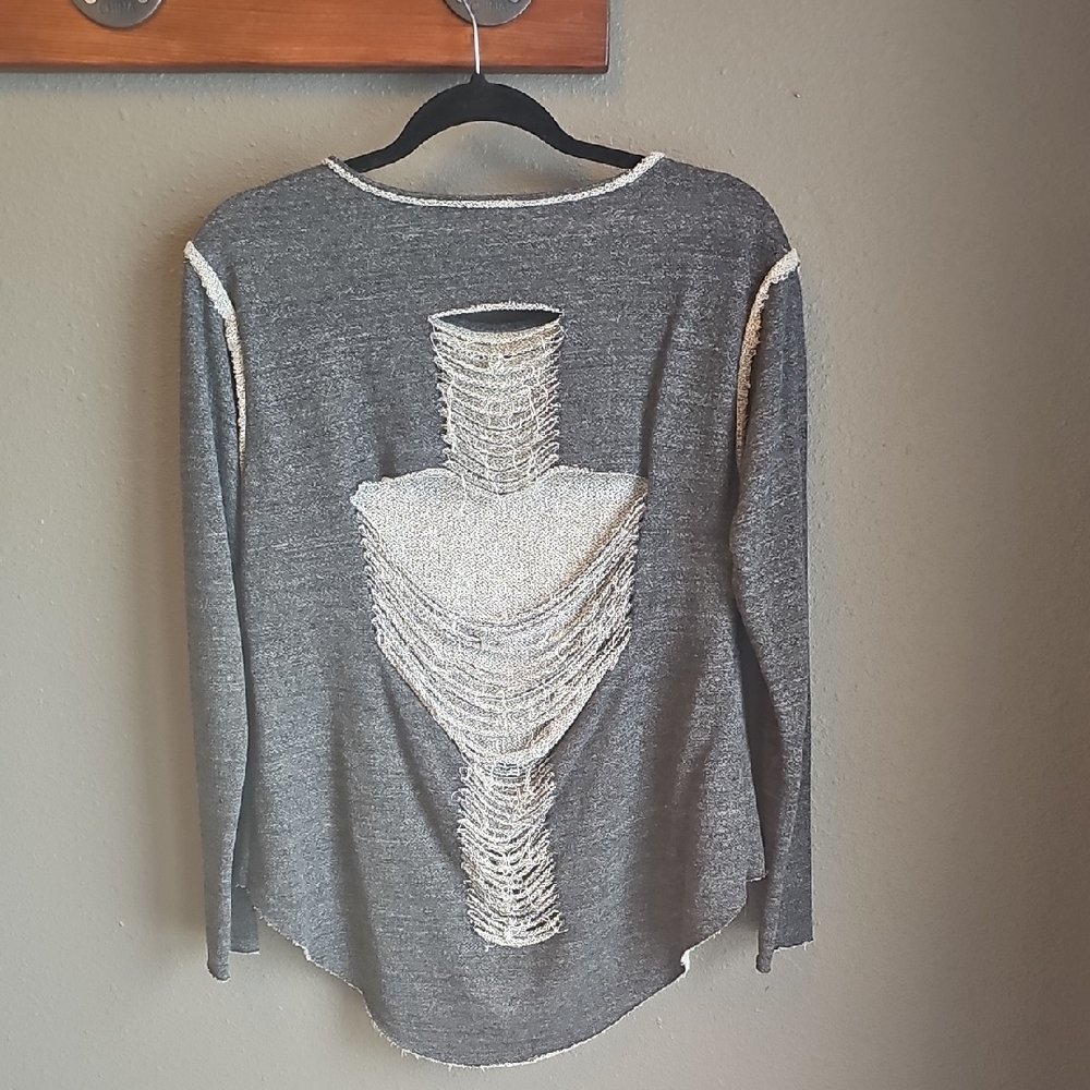 Long Sleeve Distressed Sweater